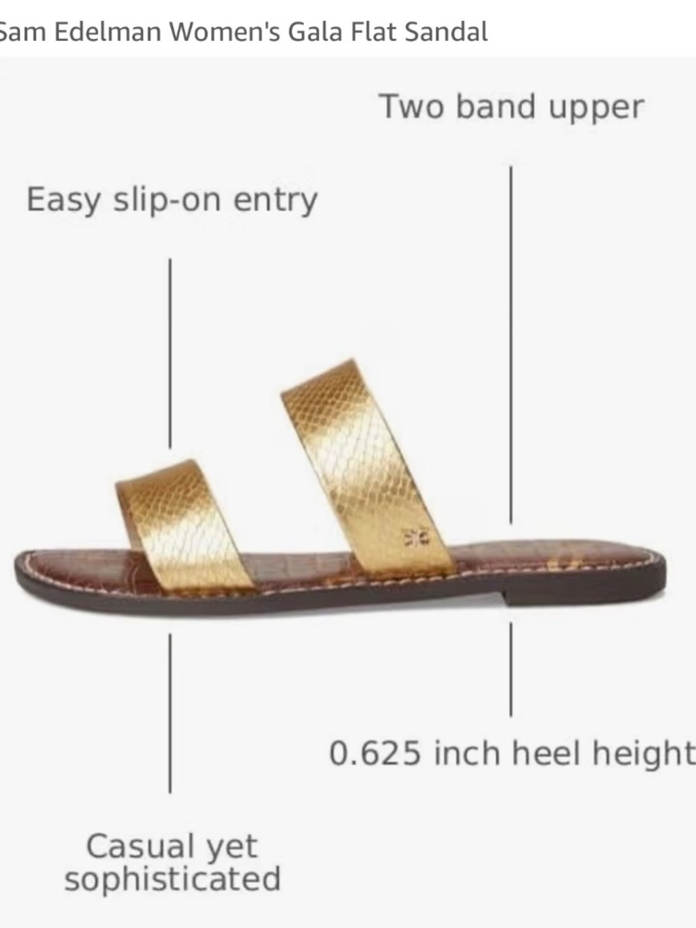 Sam Edelman Gold Gala Slide Sandal 9.5 New in Box - Picture 5 of 6